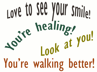 Use positive words to support your Tonawanda loved one as he/she gets chiropractic care for relief.