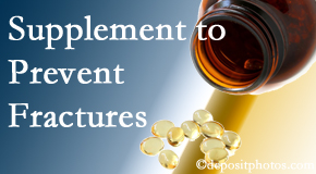 Chiropractic Spine Sports And Rehabilitation suggests nutritional supplementation with vitamin D and calcium to prevent osteoporotic fractures.