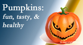 Chiropractic Spine Sports And Rehabilitation appreciates the pumpkin for its decorative and nutritional benefits especially the anti-inflammatory and antioxidant!