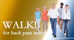 Chiropractic Spine Sports And Rehabilitation urges Tonawanda back pain sufferers to walk to ease back pain and related pain.