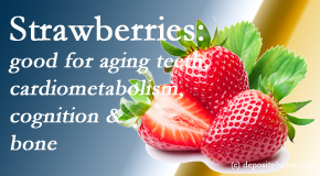 Chiropractic Spine Sports And Rehabilitation shares recent studies about the benefits of strawberries for aging teeth, bone, cognition and cardiometabolism.
