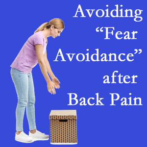 Tonawanda chiropractic care encourages back pain patients to not give into the urge to avoid normal spine motion once they are through their pain.