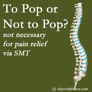 Tonawanda chiropractic spinal manipulation treatment may be noisy...or not! SMT is effective either way.